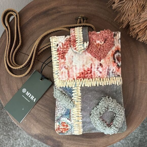 Myra Desert Sage Fringe Cell Phone Bag - Picture 1 of 10